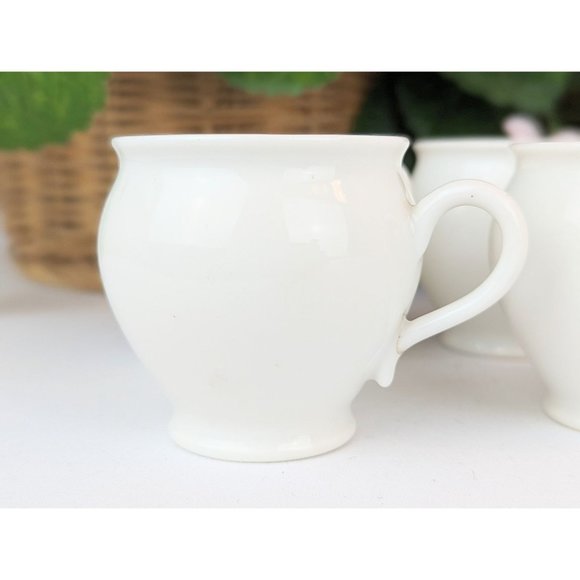 Set of 6 White Porcelain Espresso Cups Vintage White Porcelain Hospitality Set - Picture 4 of 9
